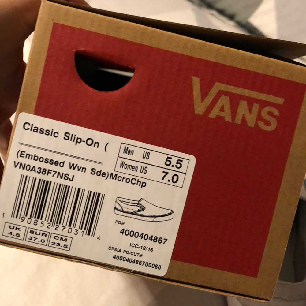 VANS new with box classic slip on